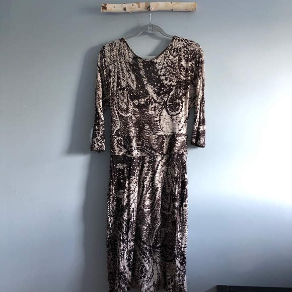 Max Mara faux wrap front lace print jersey dress - Picture 5 of 7